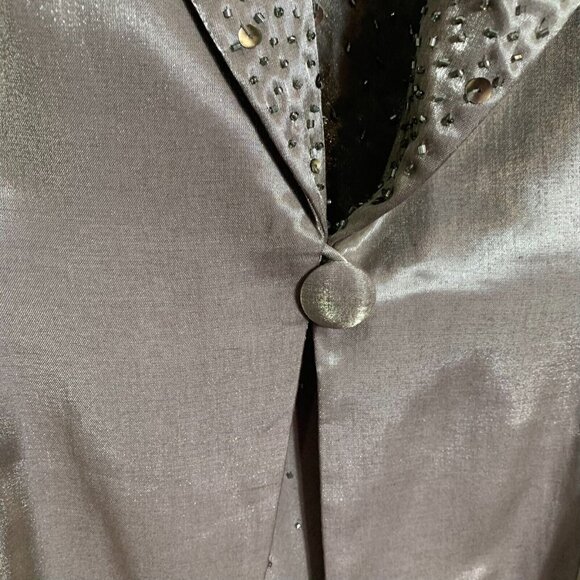 Alex Evenings Green Beaded Sequin Size 8 Jacketed Dress 2 Pc Sleeveless V neck - Picture 4 of 13